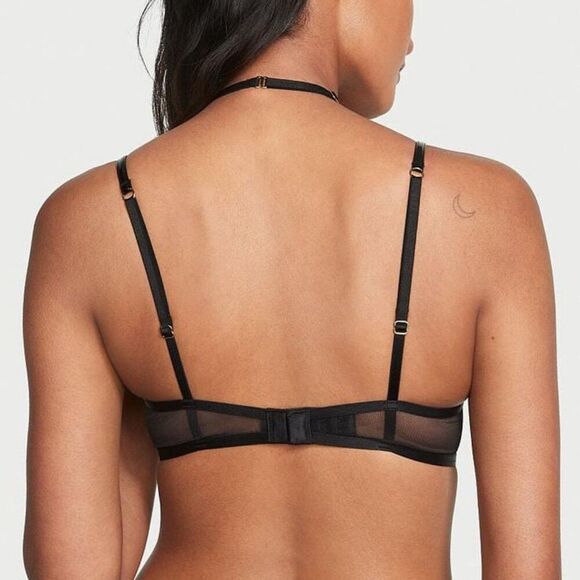 36DD {Victoria's Secret} Black Unlined Rose Embroidery Bra - Picture 4 of 6